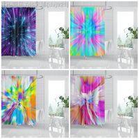 【CW】㍿✲  Psychedelic Tie Dye Shower Curtains Luxury Polyester Bathtub Curtain Fabric Set