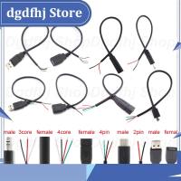 Dgdfhj Shop Wire Micro USB 2.0 Type-C AUX Mono Connector Power Supply Extension Cable Charger Male to Female 2-pin 4-pin Data Line