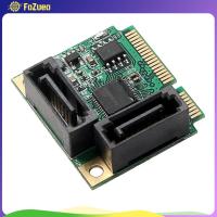 FoZueo Mini PCIe PCI-Express เป็น2พอร์ต SATA 3.0 6กิกะไบต์/วินาทีการ์ดขยายชิปเดี่ยว