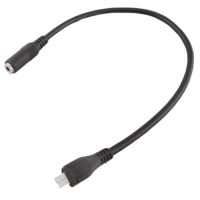 1pc Black Micro USB 5 Pin Male To 3.5mm Female AUX Audio Sync Headphone Adapter Cable Cord 30cm