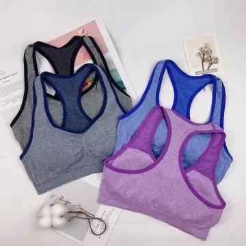 Large Size Fixed Sports Bras for Women, Shockproof Stretch Sports Bra  Women, Removable Pads Workout Tank Tops (Color : Purple, Size : Small)