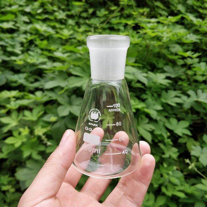 Conical flask with standard groundin mouth,Capacity 100ml,joint 24/29,Erlenmeyer flask with