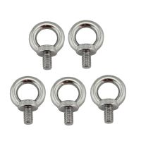 5PCS DIN580 M6 Screw Eye Bolt 316 Stainless Steel Marine Hardware Chain Ring Eye Bolts Stainless