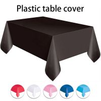 Thickened Solid Color Disposable PE Plastic Tablecloths Holiday Party Birthday Wedding Hotel Household Tablecloth Rectangular