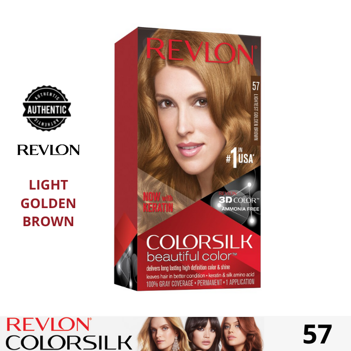 Revlon Colorsilk Beautiful Color with Keratin No. 57 LIGHT GOLDEN BROWN ...