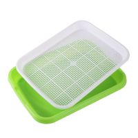 2 Set Double Layer Bean Sprouts Hydroponic tray Seedling Tray Planting Dishes Growing Vegetables seedlings Garden Nursery Pots