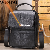 WESTAL 100 ของแท้หนังผู้ชายกระเป๋า Flap Crossbody กระเป๋าผู้ชายหนัง Designer กระเป๋าชาย Messenger กระเป๋าสำหรับชาย