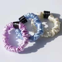 【CW】 Silk Hair Ties Rubber Bands for Small Scrunchies Elastic Ponytail Holder No Damage 16 Momme 1.5CM