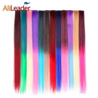 Alileader 20 39; 39; Synthetic Clip-on Hair Extension 1 Strand Ombre Rainbow Clip Hairpiece One Hairpins Hair Accessories 87 Colors