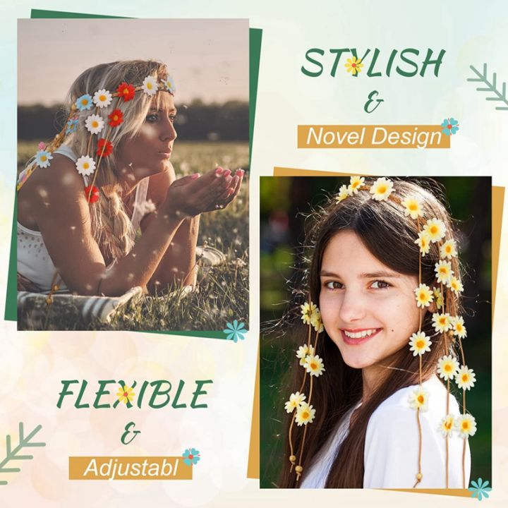 4-pcs-flower-hippie-headband-floral-crown-headband-for-women-costume-headwear-hair-accessories