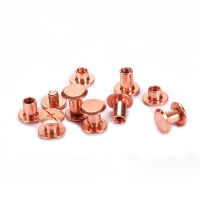 10pcs Rose Gold Binding ชิคาโกสกรูเล็บยาว Studs Rivets หนัง CRAFT อุปกรณ์ฮาร์ดแวร์ Rod ความยาว 4 ~ 50 มม.-Shief