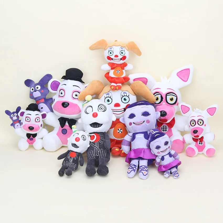 15cm/25cm FNAF Plush Toys Funtime Freddy foxy Circus Baby Ennard Sister  Location keychain pendant doll