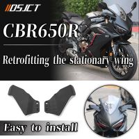 ✓✴ปีกชุดปีกแอโรไดนามิกสำหรับมอเตอร์ไซค์ฮอนด้า CBR650R CB1000RR กระจกมองสปอยเลอร์หลังปีกคงที่