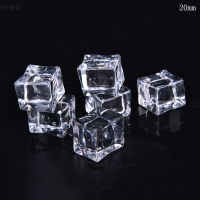 VEW8 10ชิ้น/แพ็ค fake acrylic ICE cubes Crystal Clear 2/2.5/3cm Square,