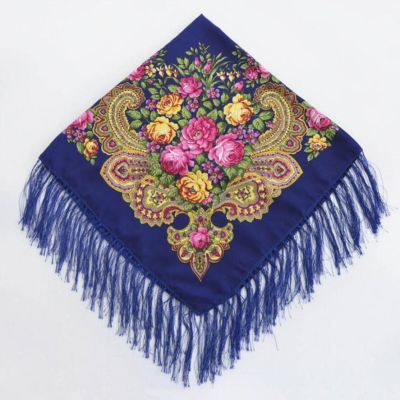 【CC】●❃  and winter Russian national scarf printed headscarf shawls wraps womens square fringed Bandana