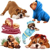 QD118 Lovely English Bulldog Wall Sticker For Home Decoration Kids Bedroom Decal Wall Stickers Decals