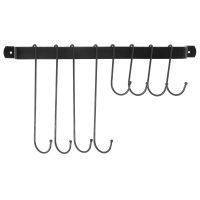 Coffee Mug Rack,Wall Mounted Coffee Cup Holder with Flexible Hooks,for Mugs,Teacups,Kitchen Utensils(16 Inch/Black)