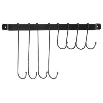 Coffee Mug Rack,Wall Mounted Coffee Cup Holder with Flexible Hooks,for Mugs,Teacups,Kitchen Utensils(16 Inch/Black)