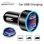 Geepact Car Charger Adapter Quick Charge 5.4A Dual USBPorts Adapter Mini Fast ChargingDual Socket Adapter USB Plug Converter Compatible Fast Car Adapter with Blue Light for iPhone iPad Android