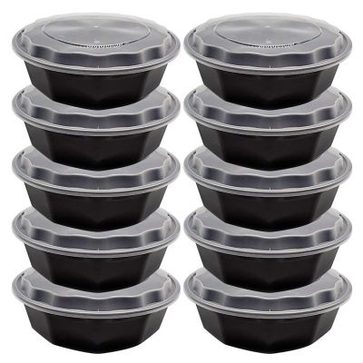 10pcs Disposable Octagonal Bento Box Meal Prep Container Large Capacity Food Storage Containers Plastic Fast Food Boxes 2000ml