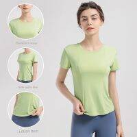 Lulu New Sports T-shirt Womens Breathable Quick Dry Tight Short Sleeve Yoga Top 1094