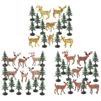 Christmas Deer Set Simulation Christmas Tree White-Tailed Deer Set Table Desktop Decoration Model for Childrens Birthdays and Holidays Gift well made