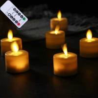 6 Or 8 Pieces Plastic Fake Votive Candles With Remote Control,Flameless Electronic Church Warm White Candle Light For Christmas