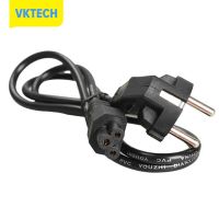 [Vktech] 1M EU 3 Prong 2 Pin AC แล็ปท็อปสายไฟอะแดปเตอร์เคเบิ้ลสีดำ