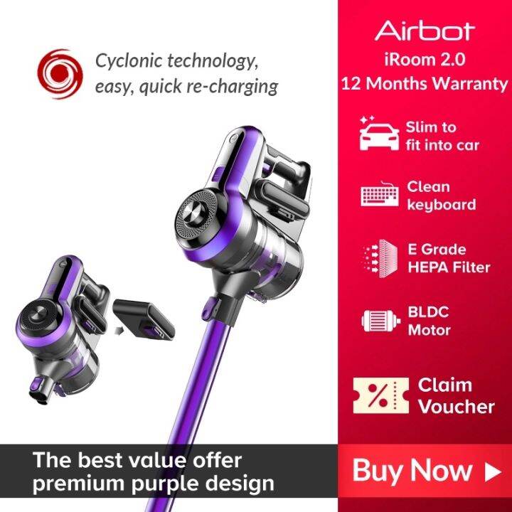 Airbot iRoom 2.0 19000Pa Cyclone Cordless Portable Vacuum Cleaner Handheld Handstick Purple