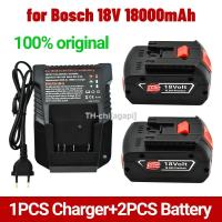 NEW 18V Battery 18.0Ah for Bosch Electric Drill 18V Rechargeable Li-ion Battery BAT609 BAT609G BAT618 BAT618G BAT614 Charger （สต็อกสำเร็จรูป） agapi