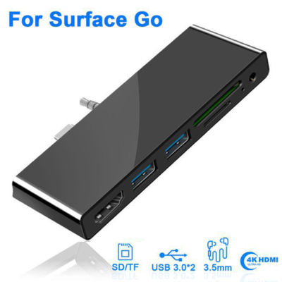 USB-C 3.5mm to HDMI 4K RJ45 Lan USB 3.0 SDTF Card Reader Dock Station Type C PD Charging AdapterHub for Microsoft Surface Go