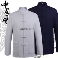 Traditional Chinese Style Hanfu Blouse Tang Suit Men Kung Fu Clothes tang suit man blouse tai chi wushu Shirts Tops New Year