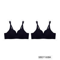 Sabina เสื้อชั้นใน (Set 2 ชิ้น) Invisible Wire (ไม่มีโครง) รุ่น Perfect Bra รหัส SBD7100 สีดำ