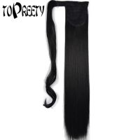 TOPREETY Synthetic Hair Heat Resistant Straight Wrap Around Ponytail Extensions 4006 Wig  Hair Extensions  Pads