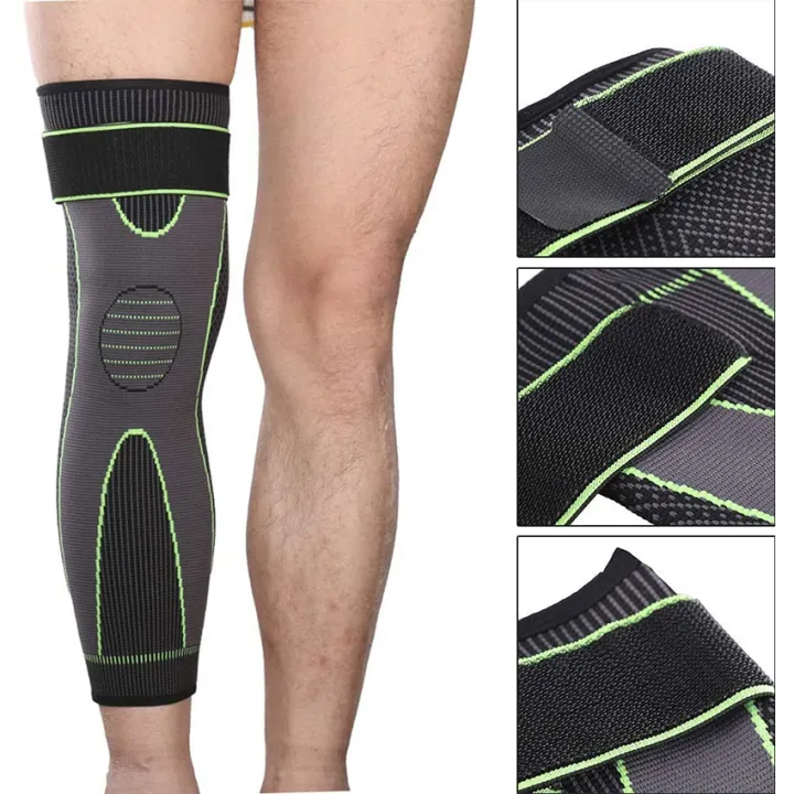 Novco 2 PCS Full Leg Sleeve Long Compression Knee Brace with Compression Strap Protect Leg for Men and Women, for Basketball, Arthritis Cycling Sport Football
