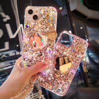 หรูหรา Rhinestone ดอกไม้กรณีกระจกสำหรับ 11 12 13 Pro Max ศัพท์กรณีที่มีสร้อยข้อมือคริสตัลกรณีสำหรับ 13pro 13มินิ