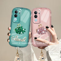 แวววาว เคสโทรศัพท์ VIVO V29 V29e VIVOV29 Pro Y02 Y02A Y02T 4G 5G เคส ใหม่หรูหราไรน์สโตน3D หงส์สร้างสรรค์ป้องกันการตก Case อ่อนน่ารักกับแฟชั่นสายคล้องไข่มุก2023