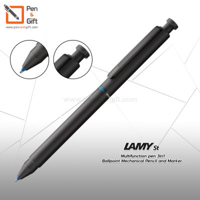 LAMY st Multifunction pen 3in1 Ballpoint Mechanical Pencil and Marker Matt Stainless Steel - ปากกามัลติฟังก์ชั่น ลามี่ เอสที แบบสามหัว ปากกาลูกลื่น ดินสอกด และมาร์กเกอร์ สีเงินสแตนเลส (พร้อมกล่องและใบรับประกัน) ของแท้ 100 % [Penandgift]
