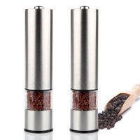 304 Stainless Steel Electric Salt and Pepper Grinder Set Battery Power Adjustable Thickness Mill with Led kitchen Grinding Tools