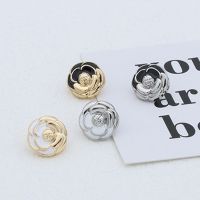 ◆⊕♧ 11.5 MM Camellia Metal Shirt Button Knit Cardigan Small Button For Women DIY Sewing Needlework Coat Clothing Handmade Decor