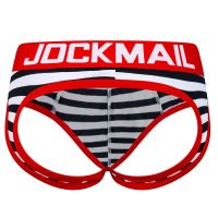 JOCKMAIL เปิดหลังจีสตริงเซ็กซี่ลายผู้ชายชุดชั้นในกางเกงสั้นชายชุดชั้นในลื่น Thongs Jockstrap