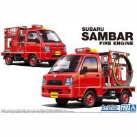 Aoshima โมเดลรถ05794 1/24 Subaru Sambar ญี่ปุ่น,รถดับเพลิง Kei ชุดประกอบโมเดลพลาสติก