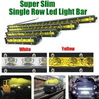 Slim White/Yellow Led Light Bar 7 13 20 25 32 38 45 50 inch Single Row Offroad Work Driving Spot Flood Combo for ATV SUV