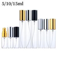 5ml 10ml 15ml Sample Bottle Atomizer Silver Gold Empty Pump Travel Spray Bottle Portable Glass