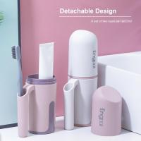 Durable Toothpaste Organizer Detachable Toothpaste Holder Portable Bathroom Toothbrush Holder Case Mouthwash Cup Bathroom Supply