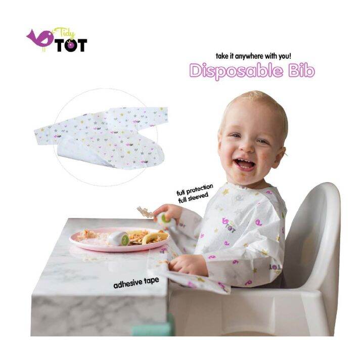 ☼Tidy tot Full Protection Disposable Bib Pack of 2 Lazada PH
