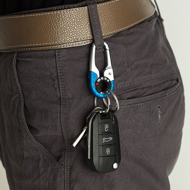 จี้แหวนพวงกุญแจมีดพับสแตนเลสสำหรับผู้ชายห่วงเกี่ยวพวงกุญแจปีนตะขอเกี่ยวสำหรับกิจกรรมกลางแจ้ง-keyfob-อุปกรณ์ตะขอพวงกุญแจ