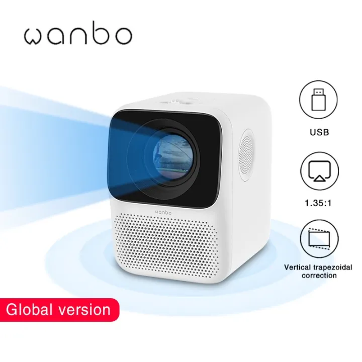 Global Version Wanbo Lcd Mini Projector T Free Led Ansi Vertical Keystone Correction