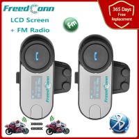 FreedConn T-COM SC Bluetooth Motorcycle Helmet Headset Intercom Moto BT Interphone LCD Screen FM Radio Communicator Waterproof