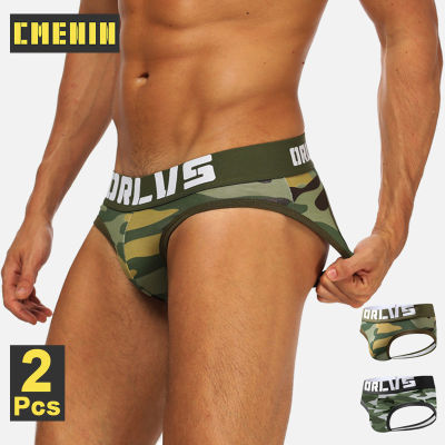 CMENIN ORLVS 2Pcs Cotton Breathable Mens Thongs และ G String กางเกงในชาย Tanga ชุดชั้นในเซ็กซี่ Man Jockstrap Underpants ชาย OR142